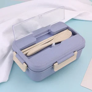 Custom Eco Friendly Wheat Straw Fibre Pp Leakproof Food Container Biodegradable Plastic Children Bento Lunch Box Set Kids School