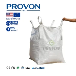 Custom Food Grade Jumbo FIBC Bag 500kg 3Tons 4 Loop Lifting Heavy Duty Construction UV Stabilized