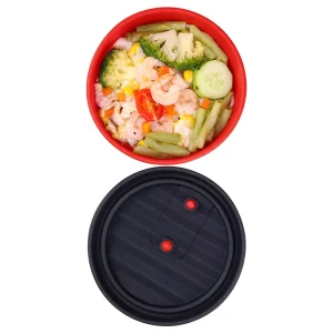 Custom Food Grade Silicone Pizza Storage Bowl Lunch Box with Lid 250ml 700ml Reusable Heatable Leak Proof BPA Free