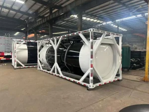 Custom Hot Tank Container with Steel Rotolining Plastic for Concentrated Solution Equipped with Rear Ball Valve Protection