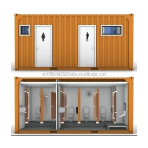 Custom Industrial Modern Prefab Steel Detachable Breathable Container Toilet Aluminum Alloy Windows for Parks House