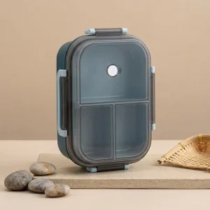 Custom Logo 1250ml Plastic Bento Lunch Box Bulk Order 3 Compartment Factory Direct Gift Promotion Lunch Container Box