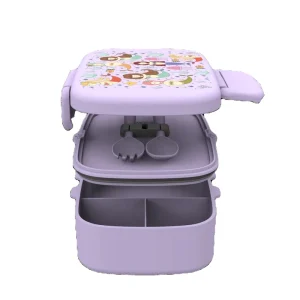 Custom Logo 3 Compartment Microwave Safe Plastic Bento Box Leakproof Dishwasher Safe Eco Friendly BPA Free Cute