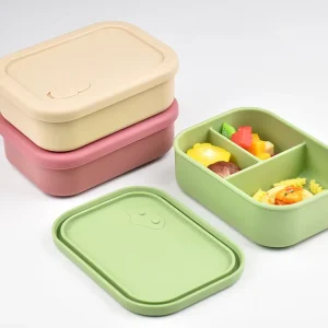 Custom Logo Silicone Lunch Box Food Container OEM Bento Storage Leakproof Collapsible Box