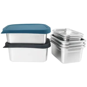 Custom Logo Silicone Lunch Box Stainless Steel Interior Large Capacity Food Containers Japanese Bento Style Preserved Kids
