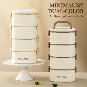 Custom Logo Stackable 304 Stainless Steel Lunch Box Airtight Leakproof Portable Meal Prep Box for Adult School Travel