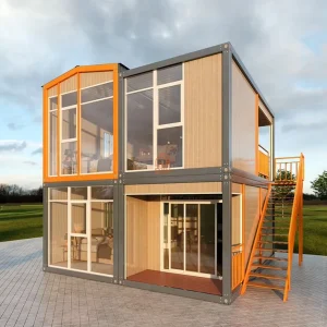 Custom Luxury Double Layer 4 in 1 Container House Modern Mobile Prefab Light Steel Flat Pack Warehouse for Africa