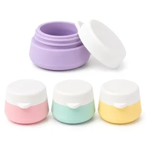 Custom Mini Silicone Cream Jars with Lid BPR Free Colorful Leak Proof Cosmetic Container for Filling Travel Essentials