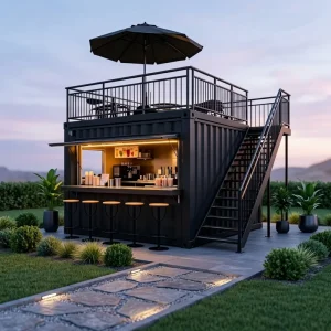 Custom Portable Shop Mobile Coffee Shop Construction Site Park Outdoor Event Easy Clean Durable Steel Light Structure Restroom