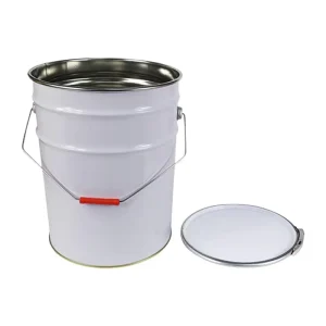 Custom Printed 20L Tin Cans Lock Ring Lid Metal Pail Bucket Paint Alkaline Putty Coating Oil Acid Hazardous Drum