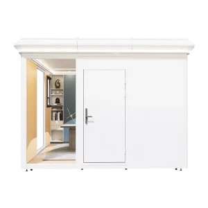Custom Rounded Corner Aluminum Waterproof Sunroom Modular House Mini Art Studio Prefabricated Cabin Energy Efficient Modern