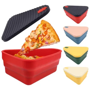 Custom Size 27 28cm 9 Inch Food Grade Silicone Pizza Boxes Folding Container with Heatable Microwave Safe Logo