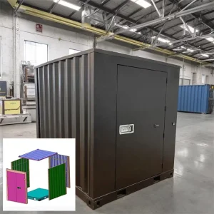 Custom Sizes Mobile Storage Solution Stackable Flat Pack Steel Storage Vault Portable Storage Container