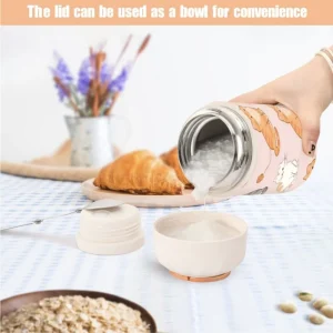 Custom UV Printing Food Jar 316 Stainless Steel Vacuum Insulated Food Flask with Spoon 500ml Thermal Lunch Box for School Office