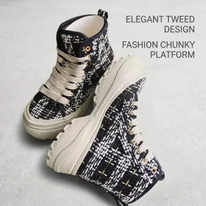 Custom Women High Top Platform Sneakers Fashion Chunky Board Shoes Breathable Leather Casual Walking Sports Sneakers