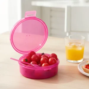 Custom logo BPA Free Round Lunch Box PP Plastic Microwavable Food Storage Container with Lids and Spoon