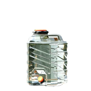 Custom-made Square Gray (10L) Transparent PC Water Container for Outdoor Camping