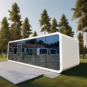 Customizable 20ft & 40ft Steel Mobile Room Outdoor Soundproof Apple Cabin Container House for Office Hotel Villa Use