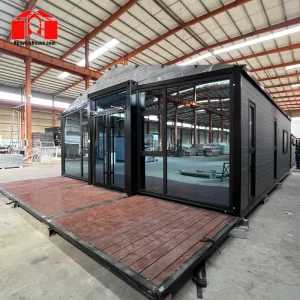 Customizable 74 M2 3 Bedroom Prefab Foldable Shipping Container House 40Ft Expandable Home Steel Opvouwbaar Office Villa
