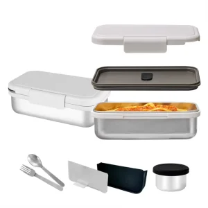 Customizable Color Stainless Steel Lunch Box with Plastic Lid, Microwave Safe
