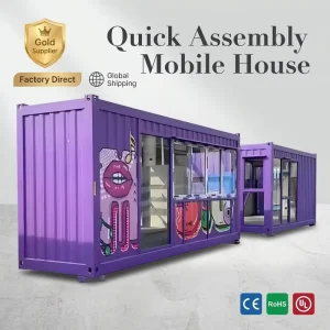 Customizable Flat Pack Container House No-Welding Modular Kiosk for Night Market Convenience Store and Bazaar