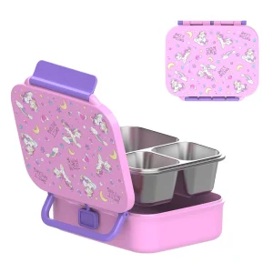 Customizable Kids Bento Box 3 Compartments Leak Proof Plastic Microwavable Eco Friendly Large Capacity Custom