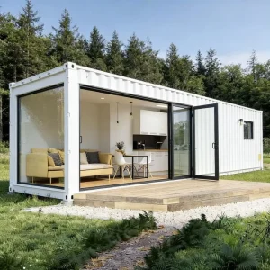 Customizable Low Cost 40ft Modern Shipping Container House Wind Earthquake Resistant Family Residence School Supermarket