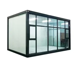 Customizable Mediterranean-Style Outdoor Office Container Houses Removable Glass Curtain Sandwich Panel Steel Courtyard