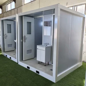 Customizable Modified Shipping Container 20 Foot Quick Assembly Lightweight Breathable Sandwich Panel Mobile Bathroom Toilet