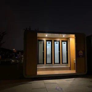 Customizable Modular Apple Cabin Steel Outdoor Toilet Unit Solar Energy Eco-Friendly Complete Smart Setup