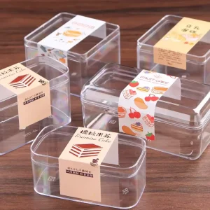 Customizable Square Pastry Packaging Box With Clear Window for French Mousse Cut Piece Transparent Cake Baking Container