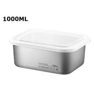 Customize 1000ml 304 Stainless Steel Food Container Storage Box With Lid Container Camping Kitchen Fridge Storage Container