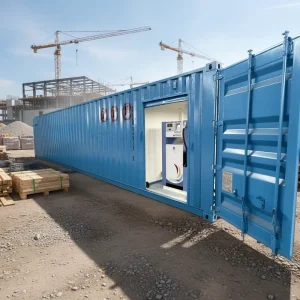 Customized 20FT 40FT Mini Gas Station Petrol Mobile Container Tank Fuel Dispenser With 3 Compartments For Gasoline