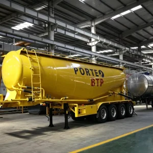 Customized 4 Axle Steel Transport Trailer Leaf Spring 25CBM Cement Powder Tank