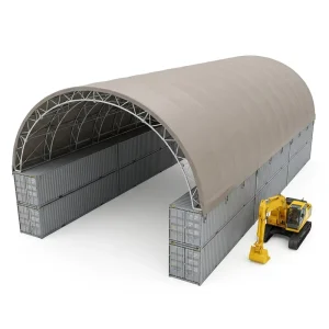 Customized Bolt on Steel Frame Weatherproof Shipping Container Canopy for Container Yard Freight Storage