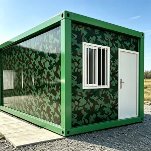 Customized Camouflage Flat pack Steel Frame House Prefab Removeable Container Houses Low Cost Home