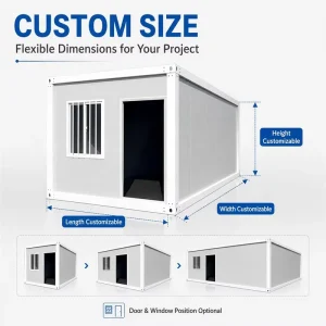 Customized Easily Installation Prefab Flat Pack Moveable Building Tiny Home 1 Bedroom Container House