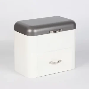 Customized Functional Double Layer Tinplate Storage Box With Flip Over Lid for Home Desktop Snacks Storage Bread Bin