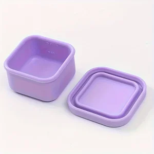 Customized Logo 100ml Square Silicone Bento Box Food Container for Newborn Kids 4PCS Set Food Grade