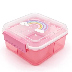 Customized Logo Eco friendly Portable Square Plastic Bento Box School Lunch Box and Water Bottle Set