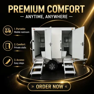 Customized Luxury Portable Public Outdoor Mobile Container Trailer Luxury Mobile Toilet