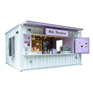 Customized Modified Shipping Container Mobile Kiosk Cold Drink Milk Tea Snack Shop Scenic Area Container House House