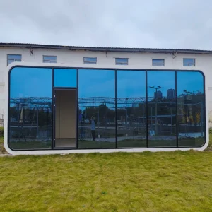 Customized Prefab Modular Steel Structure Sandwich Panel Apple Cabin House Modern Tiny Home with Living Room for School Use