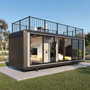 Customized Prefabricated Apple Cabin Modular House 20ft 40ft Coffee Shop Hotel Office Movable Steel Structure House
