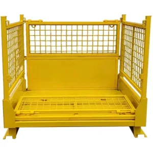 Customized Steel Bulk Bins Industrial Storage Box Custom Metal Containers Bulk Metal Stacking Container Warehouse Storage Cage