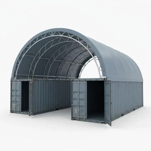 Customized Wind Rated Fireproof Portable Durable Arch Container Shelter for Port Logistics Cargo Storage