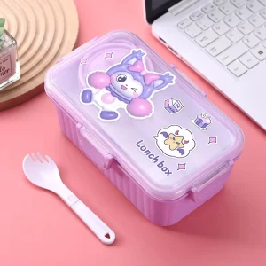 Cute Bento Lunch Box 3 Compartment Leak Proof Durable for Kids School Lunch Containers with Sauce Bowl Boys Girls