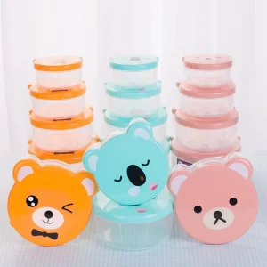 Cute Cartoon Transparent Leak Proof Fresh keeping Dustproof Gift Snack Box Fruit Container Bento Baby Food Portable Kids’