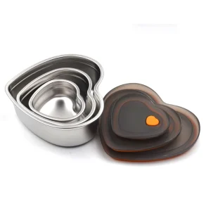 Cute Heart shaped 304 Stainless Steel Lunch Box with Lid Seal and Leak proof Outdoor Food Storage for Kids Children Adult Worker