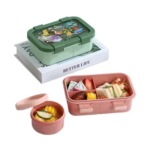 Cute Heatable 1000ml Sealed Insulated Lunch Box Food Container Portable for School Work Picnic